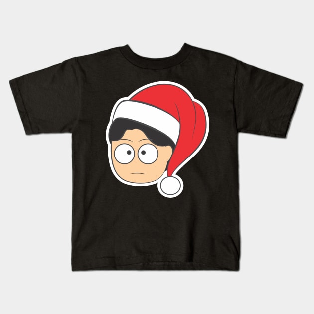 Guy with Christmas Hat Kids T-Shirt by Dreven Viio